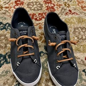 Women Sperry Top Sider Pier View 8.5 Slip On Navy Sneakers Boat Shoes